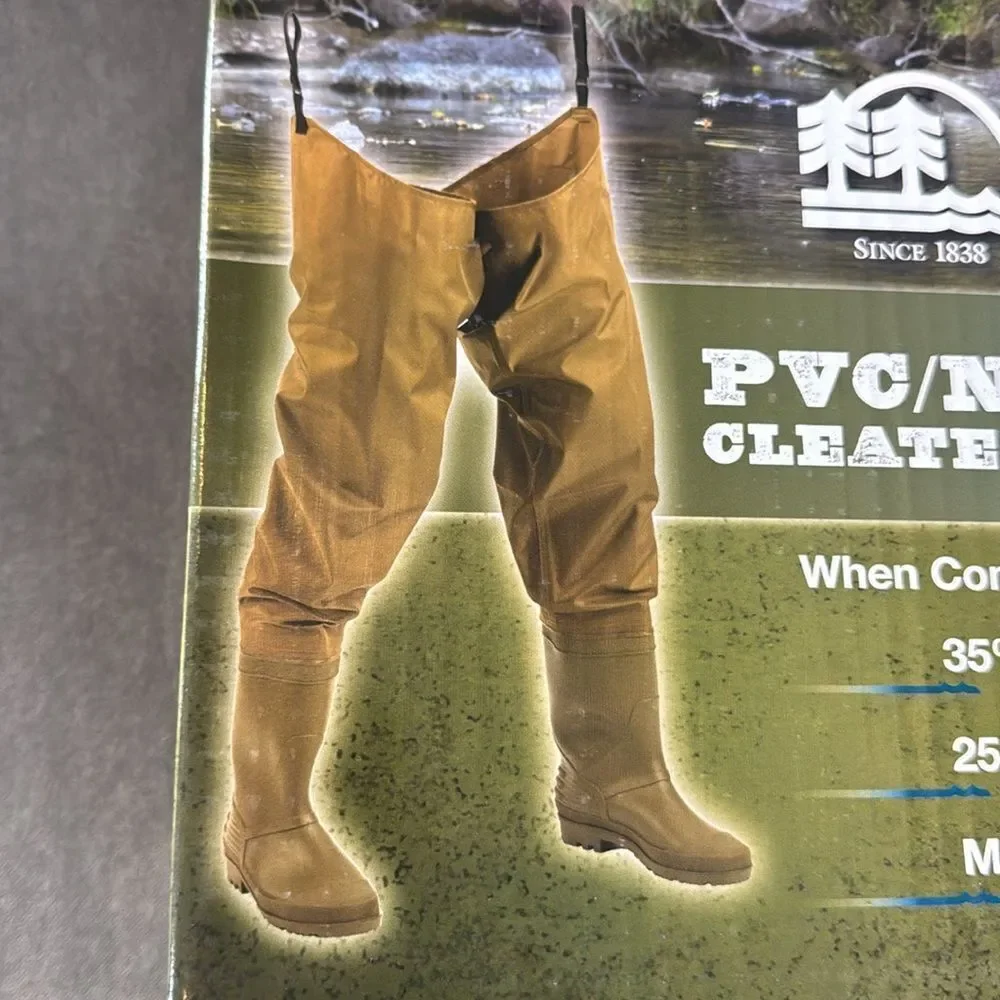 Hodgman PVC/Nylon Hip Wader with Cleated Sole Boot Size 8 NEW